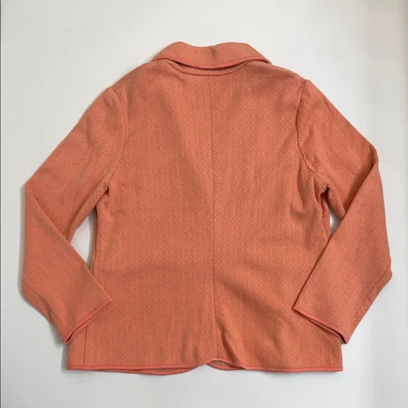 Pendleton 2X Plus Cotton Knit Coral Pink Structured Blazer Jacket NWT - Picture 7 of 7